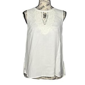 Daniel Rainn (M) Quin Keyhole Crochet Top - Stitch Fix Mixed Material Blouse